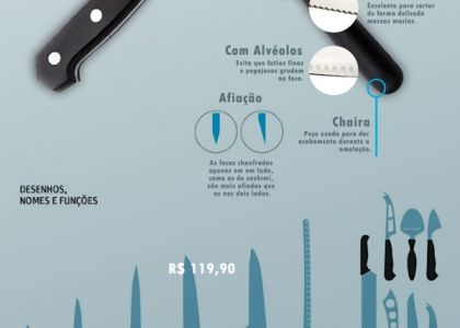 Os tipos de facas na cozinha