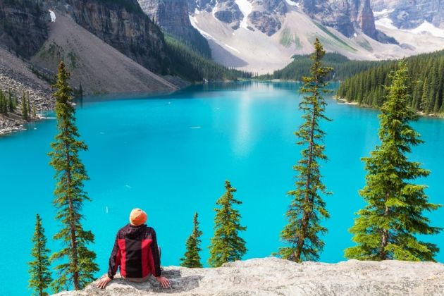 Turismo Canadá no Banff National Park paisagem com lago