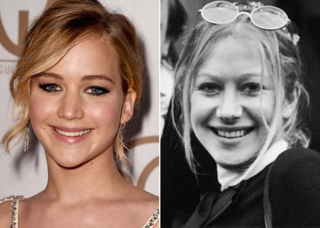 Famosos que não são gêmeos, mas parecem Jennifer Lawrence e Helen Mirren jovem