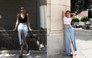 6 formas de utilizar saia jeans longas no dia a dia