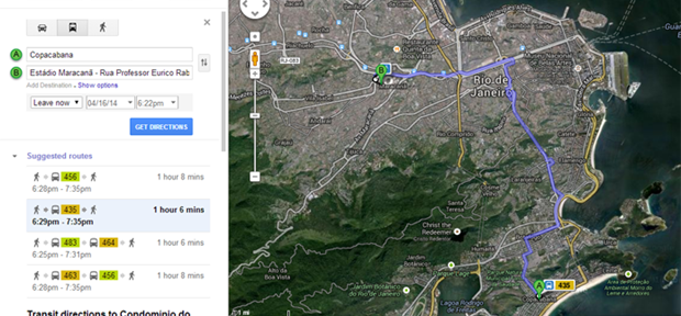 Google Maps: pesquisa de transporte público fica disponível nas cidades sedes da Copa 2014