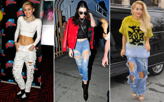 O jeans 'super rasgado' está em alta entre famosas - veja opções para aderir à moda