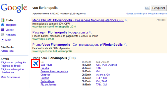 Google lança ferramenta de buscas de passagens aéreas