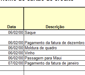 Baixar Planilha de Registro de Gastos Com Cartão