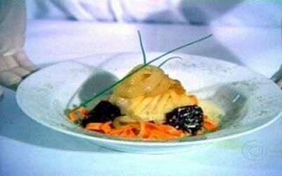 Receita Bacalhau na Cama de Tagliatelle