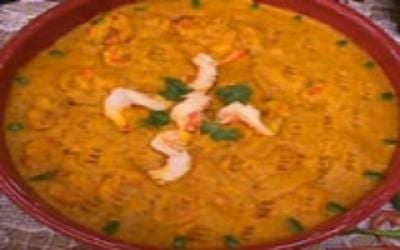 Receita Bobó de Camarão e Farofa de Dendê