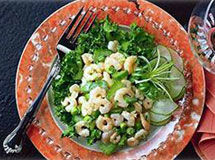 Receita Salada de Camarão com Folhas Verdes