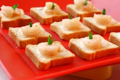 Receita Canapés de Camarão