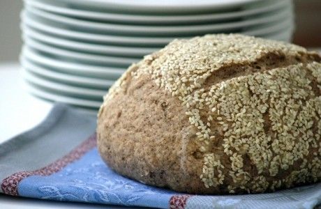 Receita Pão Integral com Linhaça e Crosta de Gergelim