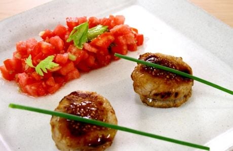 Receita Lombo de Porco com Salsa de Tomate e Melancia