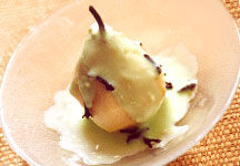 Receita Pêras com Creme de Baunilha com Menta