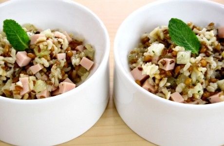 Receita Salada de Cereais, Abacaxi e Peito de Peru