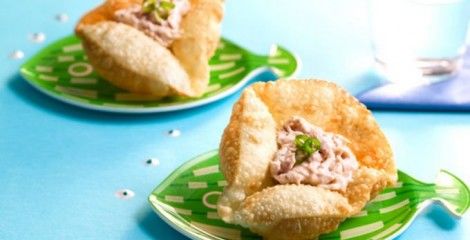 Receita Cestinhas de Pastel Recheadas de Patê de Atum