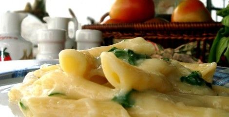 Receita Penne ao Creme de Espinafre com Queijo