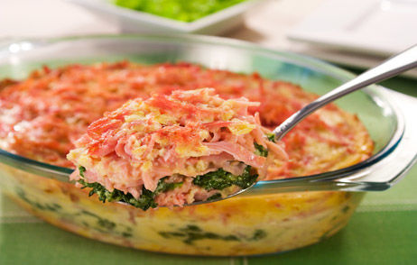 Receita Gratinado de Presunto e Espinafre