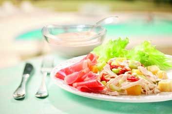 Receita Salada de Frango com Presunto Cru