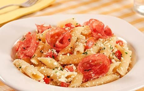 Receita Penne com Salame e Ricota