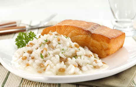 Receita Risoto de Trigo com Salmão Grelhado