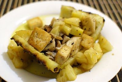 Receita Shitake e Tofu Grelhado no Abacaxi