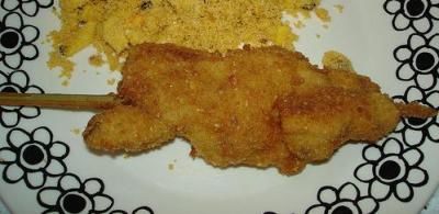 Receita Espetinho de Frango Empanado