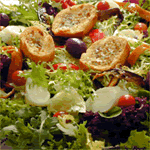 Receita Salada com Torradas de Alho