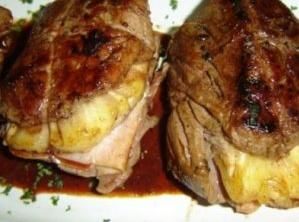 Receita Pacotinhos de Filet com Abacaxi e Presunto