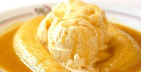 Receita Banana Flambada com Sorvete de Creme