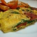 Receita Omelete com Chouriço Picante e Espinafres