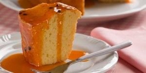 Receita Bolo Cítrico de Laranja e Limão com Calda de Maracujá