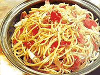 Receita Espaguete com Cebola e Presunto