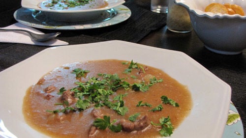 Receita Caldo de Mandioca com Carne