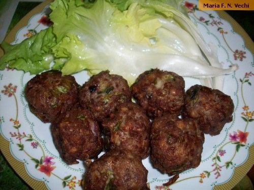 Receita Bolinho de Carne Moída e Escarola