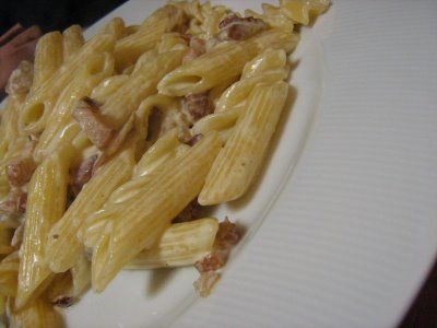 Receita Penne com Cogumelos e Bacon