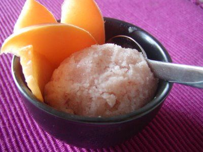 Receita Gelado de Pêssego e Iogurte