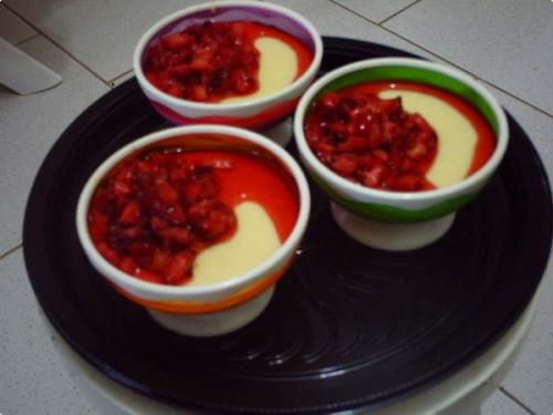 Receita Creme de Gelatina com Morangos