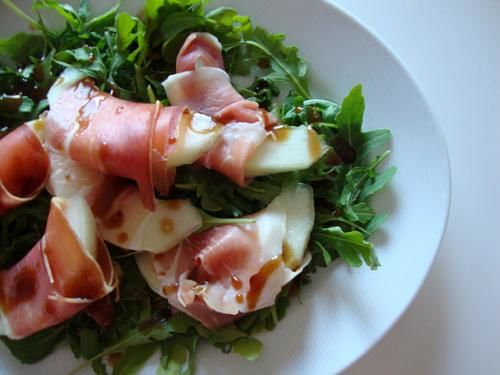 Receita Salada de Rúcula com Meloa e Presunto