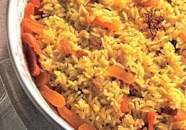 Receita Arroz com Açafrão e Damasco