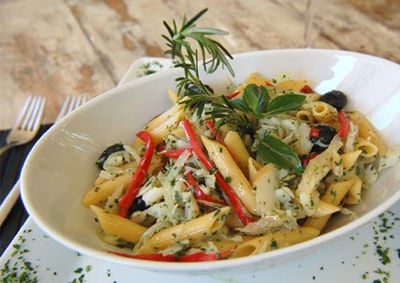 Receita Penne com Molho de Bacalhau