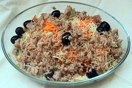 Receita Salada de Atum com Espinafre e Palmito