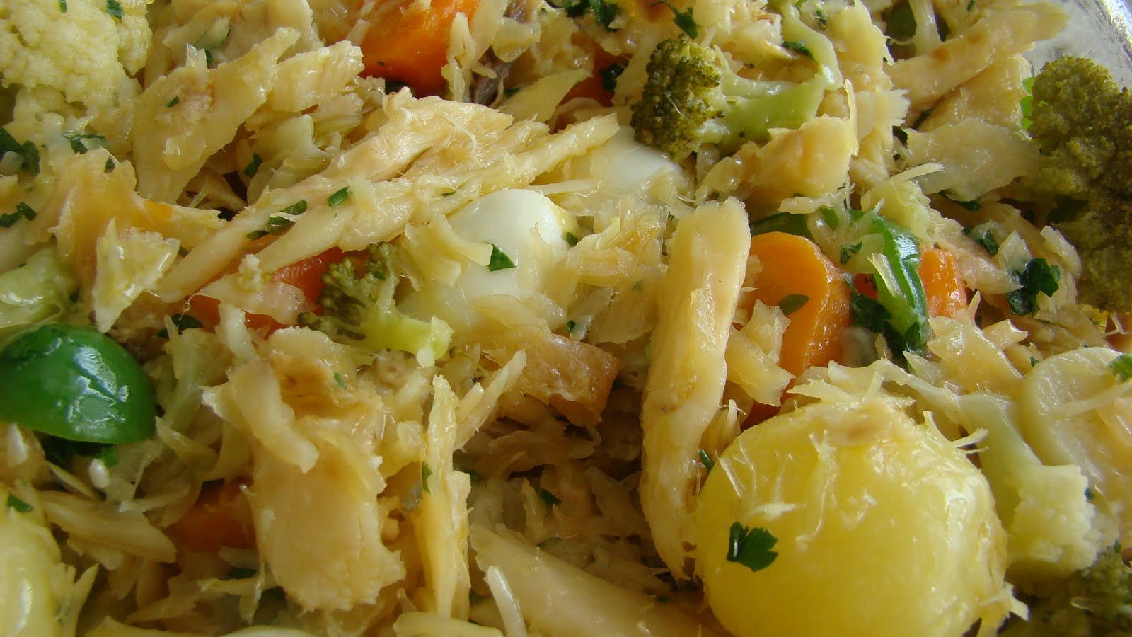 Receita Bacalhau com Legumes