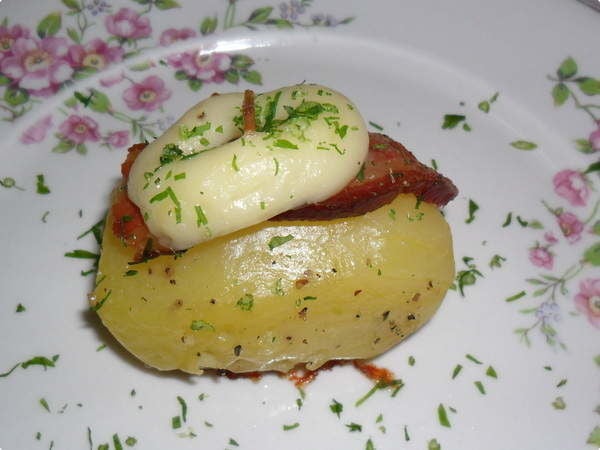 Receita Batata Assada com Bacon