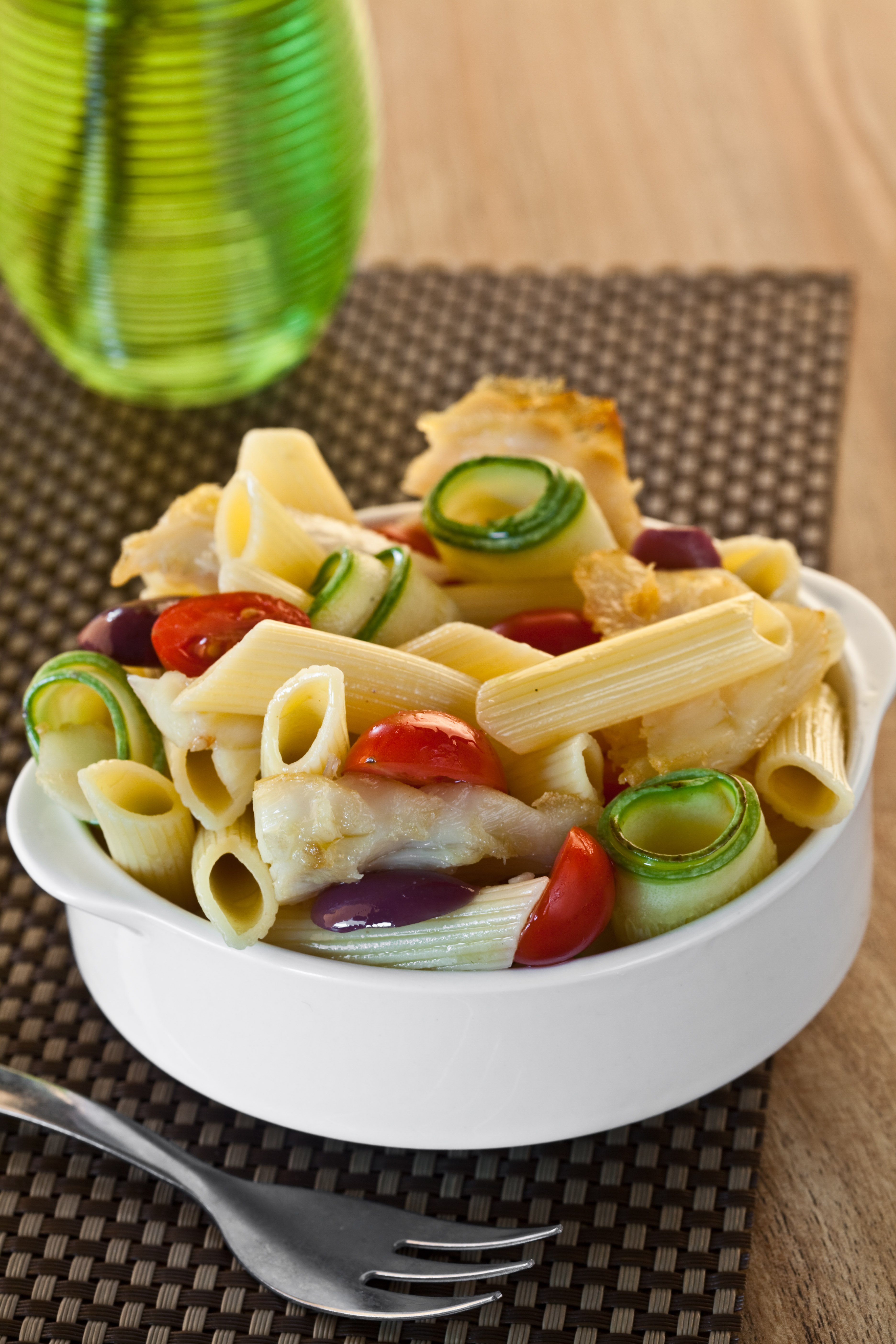 Receita Penne Tricolori ao Bacalhau