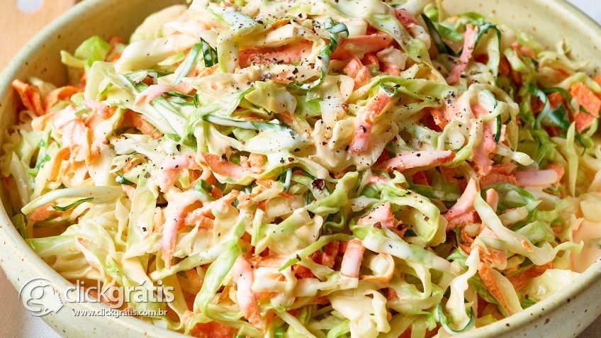 Receita Salada de Repolho, Abacaxi e Cenoura