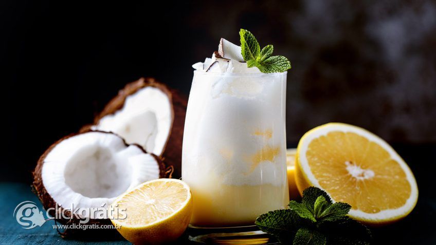 Receita Suco de Coco com Limão