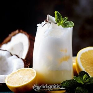 Receita Suco de Coco com Limão