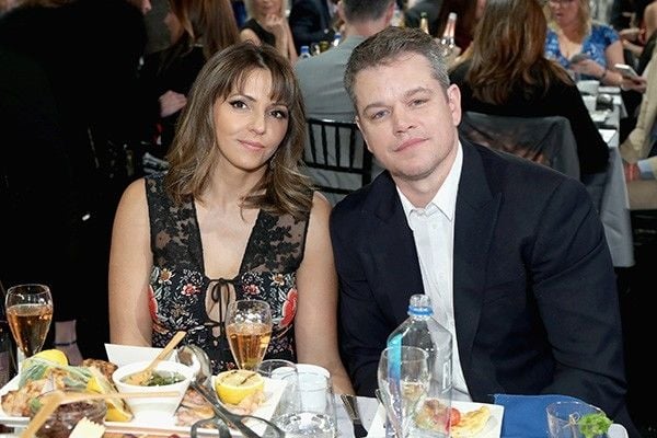 matt damon e luiana barroso em jantar