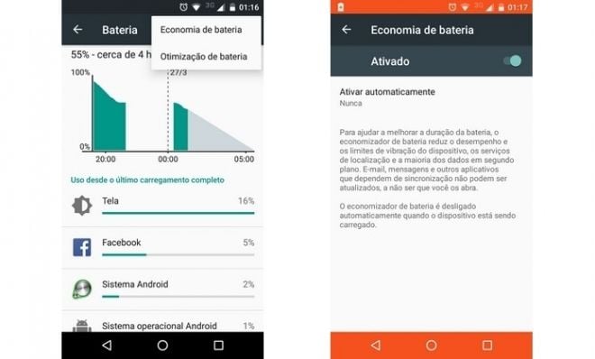 funções desconhecidas no celular android economia bateria