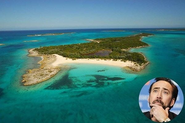 Nicolas Cage tem uma ilha em Leaf Cay, Bahamas