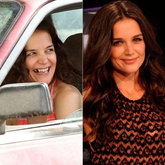 Famosos que viveram personagens feios Katie Holmes