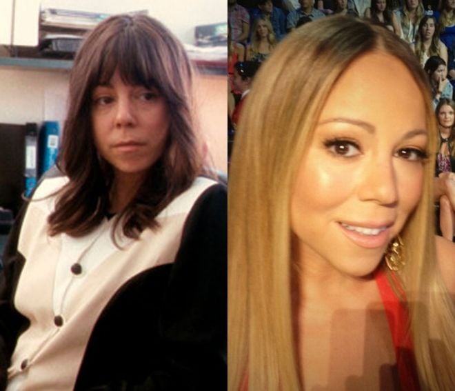 Famosos que viveram personagens feios Mariah Carey